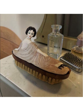 Vintage Antique 20s 30s lady porcelain dresser vanity boudior brush